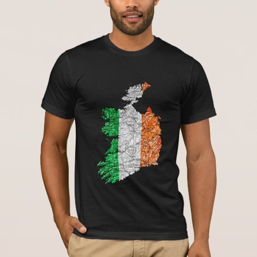 Karten-T - Shirt Irlands Flagcolor (Vorderseite)