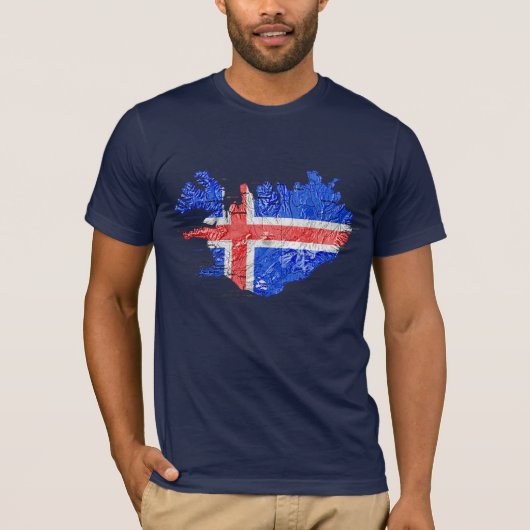 Karten-T - Shirt Islands Flagcolor (Vorderseite)