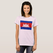 Karten-T - Shirt Kambodscha-Flaggen-x (Vorne ganz)