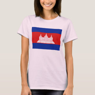 Karten-T - Shirt Kambodscha-Flaggen-x