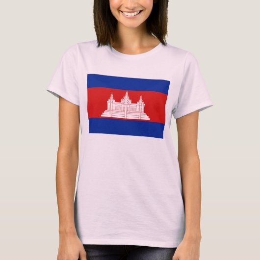 Karten-T - Shirt Kambodscha-Flaggen-x (Vorderseite)