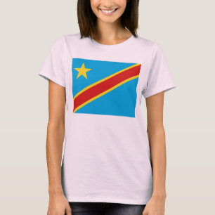 Karten-T - Shirt Kongo-Kinshasa Flaggen-x
