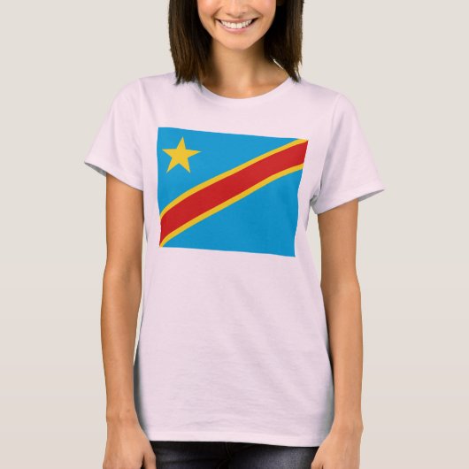 Karten-T - Shirt Kongo-Kinshasa Flaggen-x (Vorderseite)