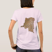 Karten-T - Shirt Kongo-Kinshasa Flaggen-x (Rückseite)