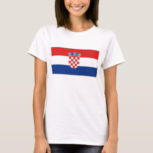 Karten-T - Shirt Kroatien-Flaggen-x