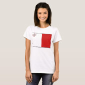 Karten-T - Shirt Malta-Flaggen-x (Vorne ganz)
