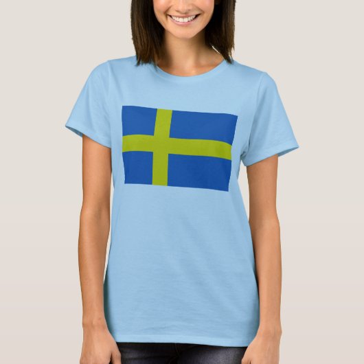 Karten-T - Shirt Schweden-Flaggen-x (Vorderseite)