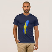 Karten-T - Shirt Schwedens Flagcolor (Vorne ganz)