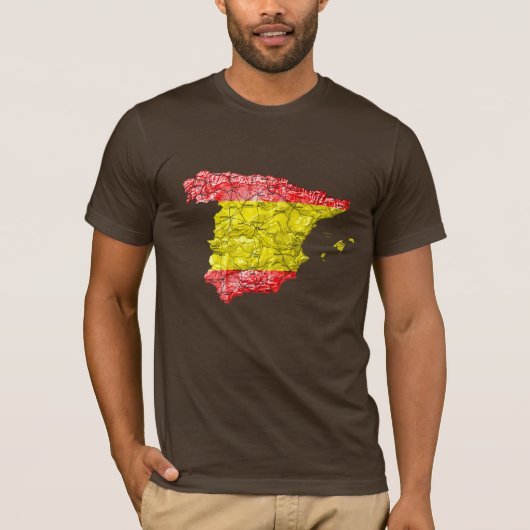 Karten-T - Shirt Spaniens Flagcolor (Vorderseite)
