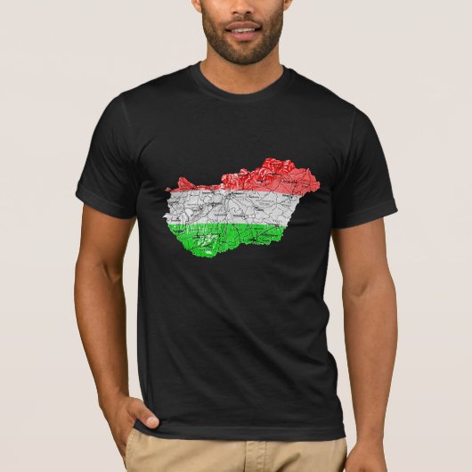 Karten-T - Shirt Ungarns Flagcolor (Vorderseite)