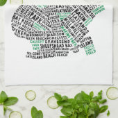 Karten-Tee-Tuch Brooklyns New York Calligram Handtuch (Gefaltet)