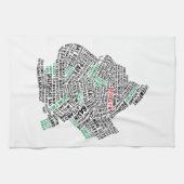 Karten-Tee-Tuch Brooklyns New York Calligram Handtuch (Horizontal)