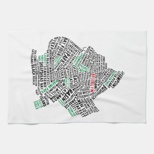 Karten-Tee-Tuch Brooklyns New York Calligram Handtuch (Horizontal)