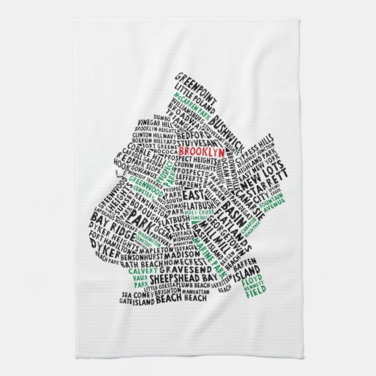 Karten-Tee-Tuch Brooklyns New York Calligram Handtuch (Vertikal)