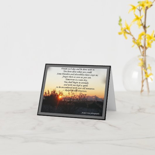 KARTEN u. NOTELETS - Zitat R W Emerson (Gelbe Blume)