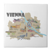 Karten-Überblick Wiens Österreich Fliese (Vorderseite)