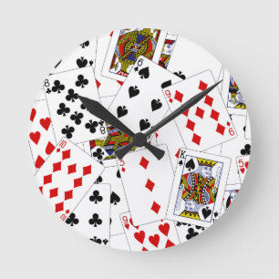 Karten-Uhr Runde Wanduhr