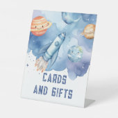 Karten und Geschenk Weltraumplaneten Geburtstagspa Sockelschild (Vorderseite)