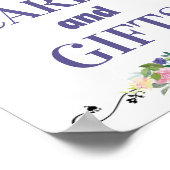 Karten und Geschenke Aquarellfarbe Rosa und Blüten Poster (Ecke)