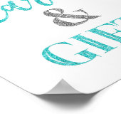 Karten und Geschenke Baby Dusche Schild Blau Silbe (Ecke)