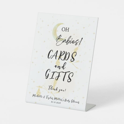 Karten und Geschenke Babydusche Schild (Vorderseite)