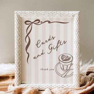Karten und Geschenke Bebe Cafe Brauner Schleif Han Poster