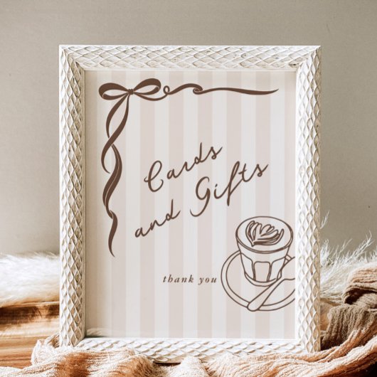 Karten und Geschenke Bebe Cafe Brauner Schleif Han Poster