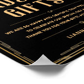 Karten und Geschenke Black Gold Art Deco 20s Hochz Poster (Ecke)