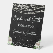 Karten und Geschenke Black Sign Strings Lights Sockelschild (Vorderseite)