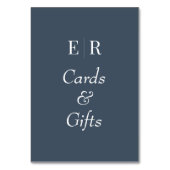 Karten und Geschenke Blatt Blaues Monogramm Tafelz (Rückseite)