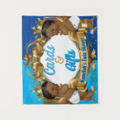 Karten und Geschenke Blau | Gold Royal Twin Baby D Wandteppich (Vorderseite)