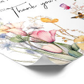 Karten und Geschenke Blaue Wildblumen Brautparty Poster (Ecke)