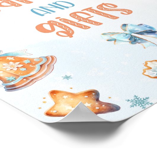 Karten und Geschenke Blue Cookie Weihnachten Gebur Poster (Ecke)