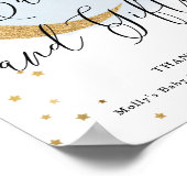 Karten und Geschenke Blue Gold Moon Baby Showtisch Poster (Ecke)