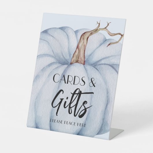 Karten und Geschenke Blue Pumpkin Baby Dusche Sockelschild (Vorderseite)