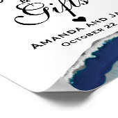 Karten und Geschenke Blue Wedding Sign | Bis Poster (Ecke)