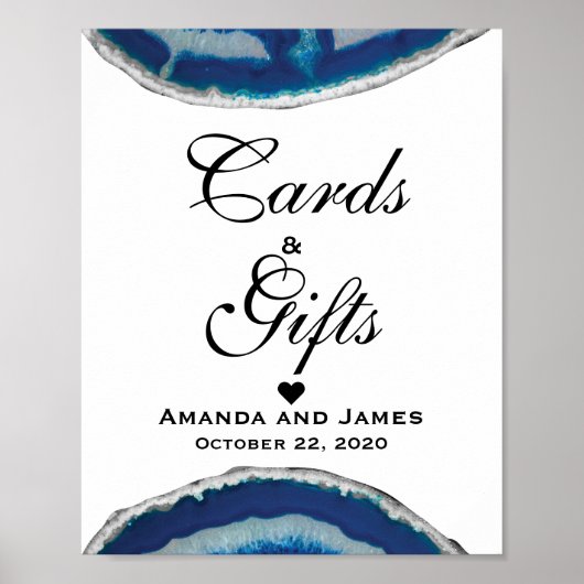 Karten und Geschenke Blue Wedding Sign | Bis Poster (Vorne)