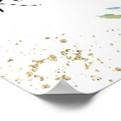 Karten und Geschenke Blumenrot und Gold Poster (Ecke)