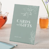 Karten und Geschenke Blumenzettel Grüne Hochzeitsz Sockelschild (In Situ)