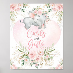 Karten und Geschenke Blush Blues Elephant Baby Dus Poster