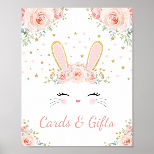 Karten und Geschenke / Blush Bunny Rabbit Party Poster (Vorne)