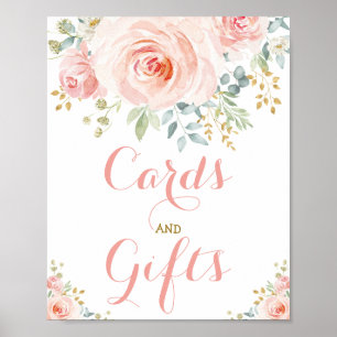Karten und Geschenke Blush Pink Floral Grünzeug Go Poster