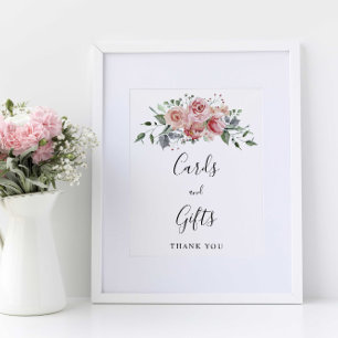 Karten und Geschenke Blush Pink Rose Script Hochze Poster