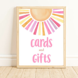 Karten und Geschenke boho sunshine pink gelb orang Poster