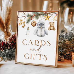 Karten und Geschenke Boho Weihnachtsfeiertage Kind Poster
