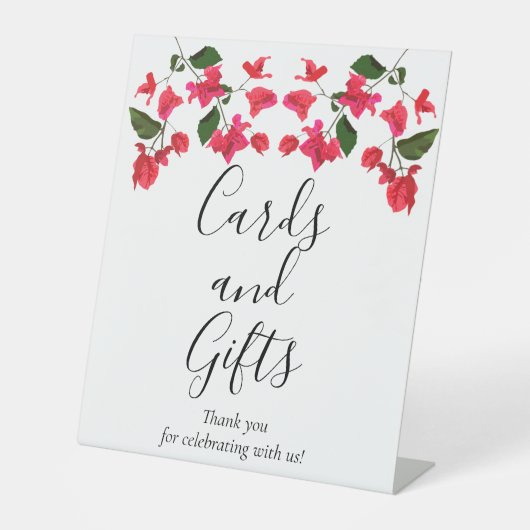 Karten und Geschenke Bougainvillea Wedding Pedesta Sockelschild (Vorderseite)