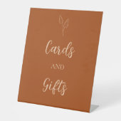 Karten und Geschenke Burnt Orange Boho Kupfer Hoch Sockelschild (Vorderseite)