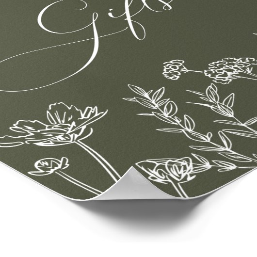 Karten und Geschenke Burnt Orange Wildblume Hochze Poster (Ecke)