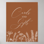 Karten und Geschenke Burnt Orange Wildblume Hochze Poster (Vorne)