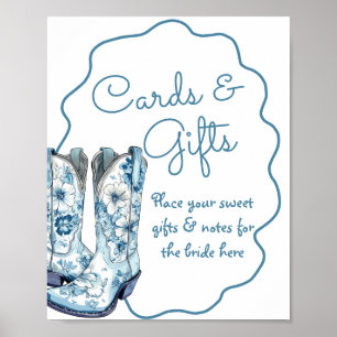 Karten und Geschenke Chinoiserie Boots Brautparty Poster